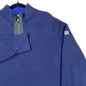 Sperry Top Sider Pullover Sweater Mens 2XL‎ Blue Acrylic Blend Quarter Zip Mock